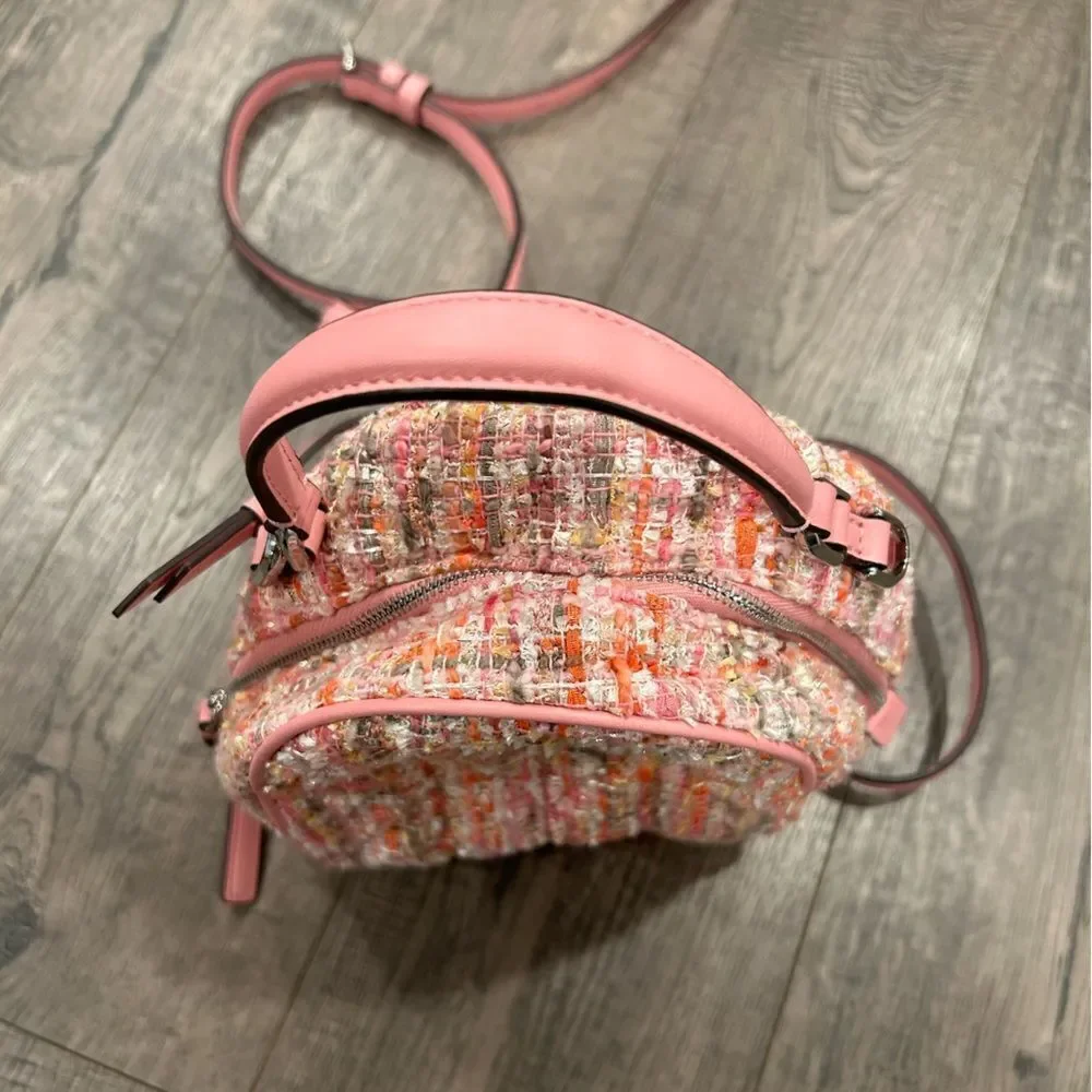 Kate Spade Briar Lane Quilted Tweed Mini Convertible Backpack Pink